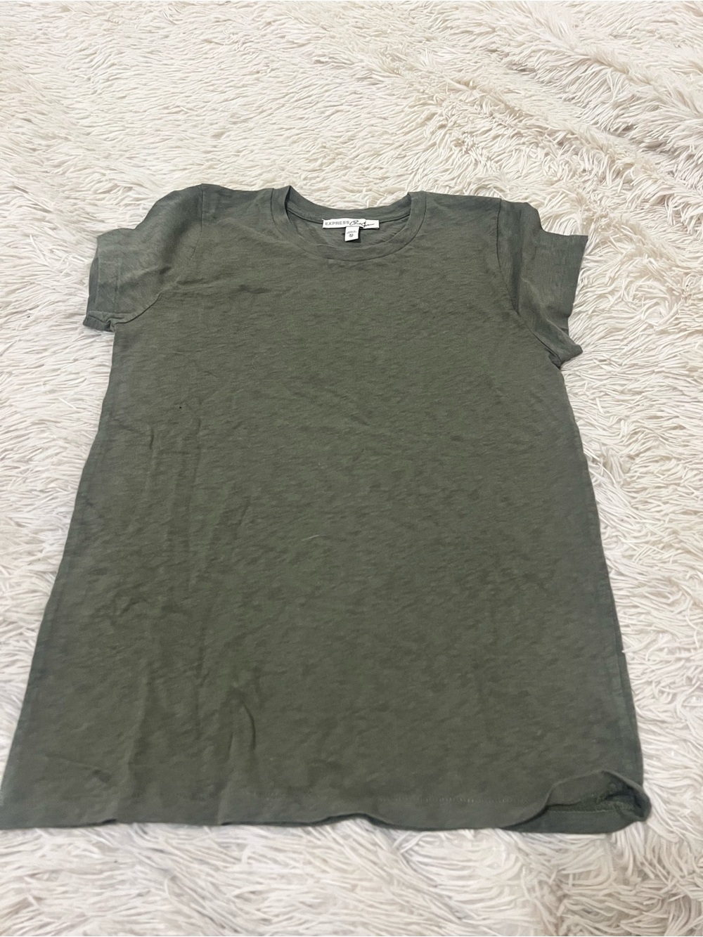 Express Olive Green Short Sleeve Crew Tee